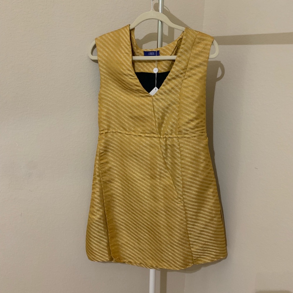 LORICK shimmery gold Fontana dress in lady finger
